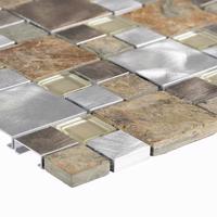 Csempe Mozaik SILVER SLATE + BEIGE QUARZIT 30/30/0,8