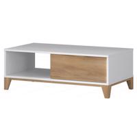 Dohányzóasztal Brio KLS pacific walnut/crystal white