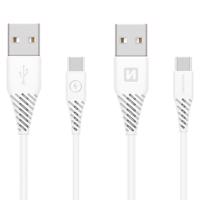 Swissten USB/USB-C 3.1 adatkábel fehér 1,5m (7mm)